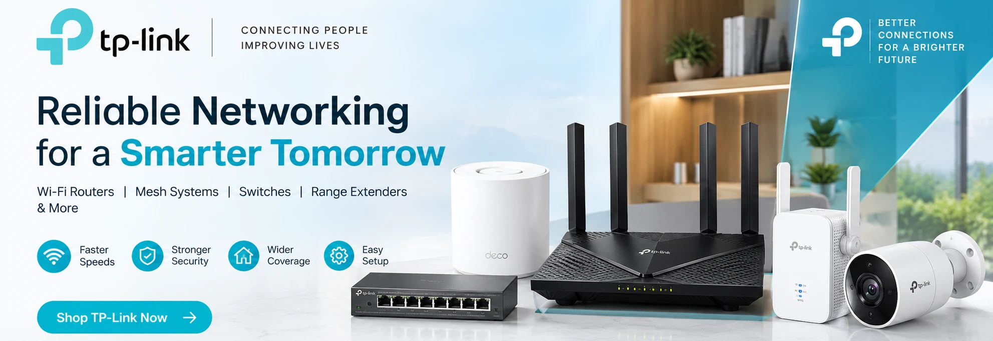 TP-Link: reliable networking for a smarter tomorrow. Wi-Fi routers, mesh systems, switches, range extenders, access points and more.