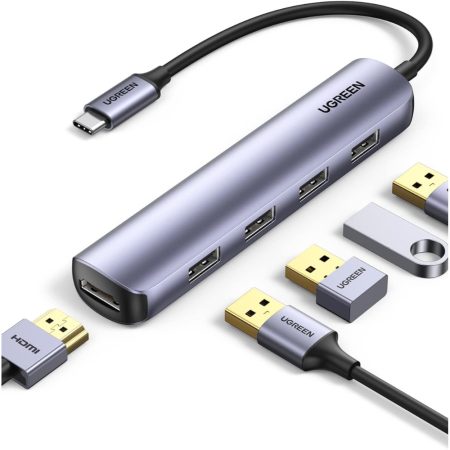 UGREEN 20197 USB-C TO 4XUSB 3.0 + HDMI ADAPTER