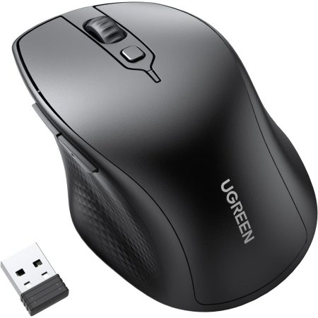 UGREEN 90395 ERGONOMIC BT & W/L MOUSE BLACK