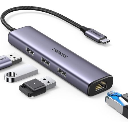 UGREEN 60600 USB-C TO 3 X USB3.0 HUB + RJ45 ADAPTER