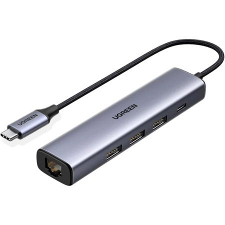 UGREEN 20932 USB-C TO GIGABIT ETHERNET ADAPTER 3XUSB 3.0 PORTS PD