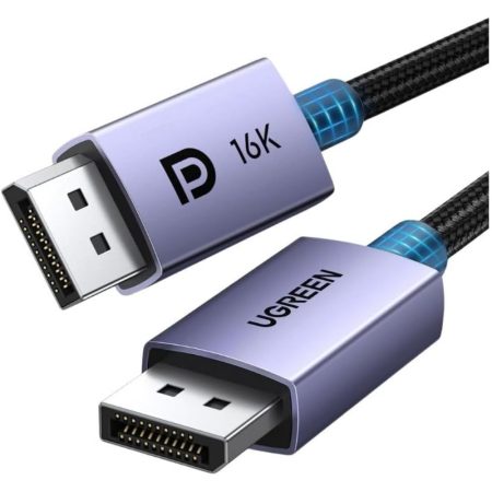 UGREEN 15384 DISPLAY PORT 2.1 M/M 16K CABLE 2M BRAIDED [VESA Certified]