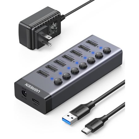 UGREEN 90306 7-PORTS USB 3.0 HUB WITH 12V POWER ADAPTER