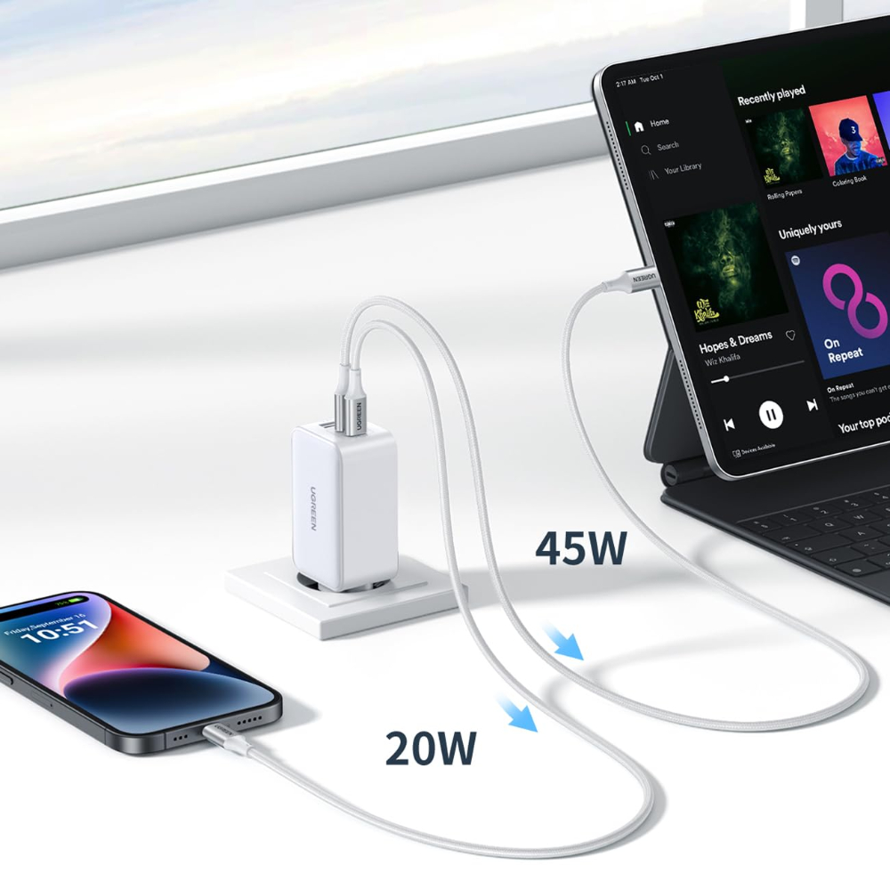 UGREEN-15334-Nexode-65W-GaN-USB-C-Wall-Charger-EU-Plug-07 - One Chip Computers
