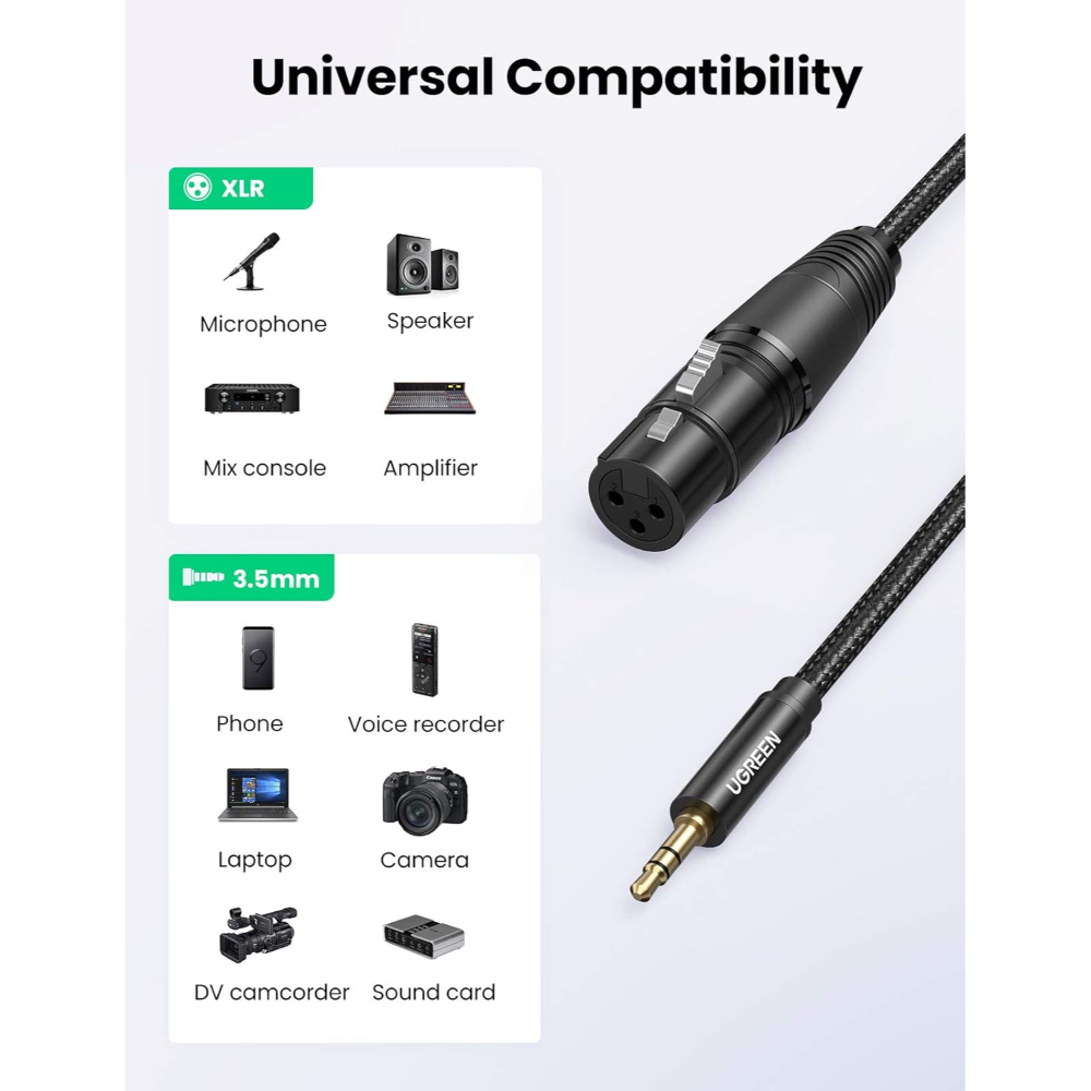 UGREEN-20244-35mm-to-XLR-Male-to-XLR-Female-Microphone-Cable-02 - One Chip Computers