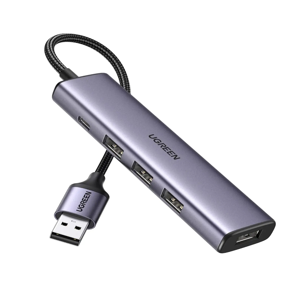 UGREEN-20805-USB-30-Hub-4-Ports-Aluminum-Ultra-Slim-Adapter-01 - One Chip Computers