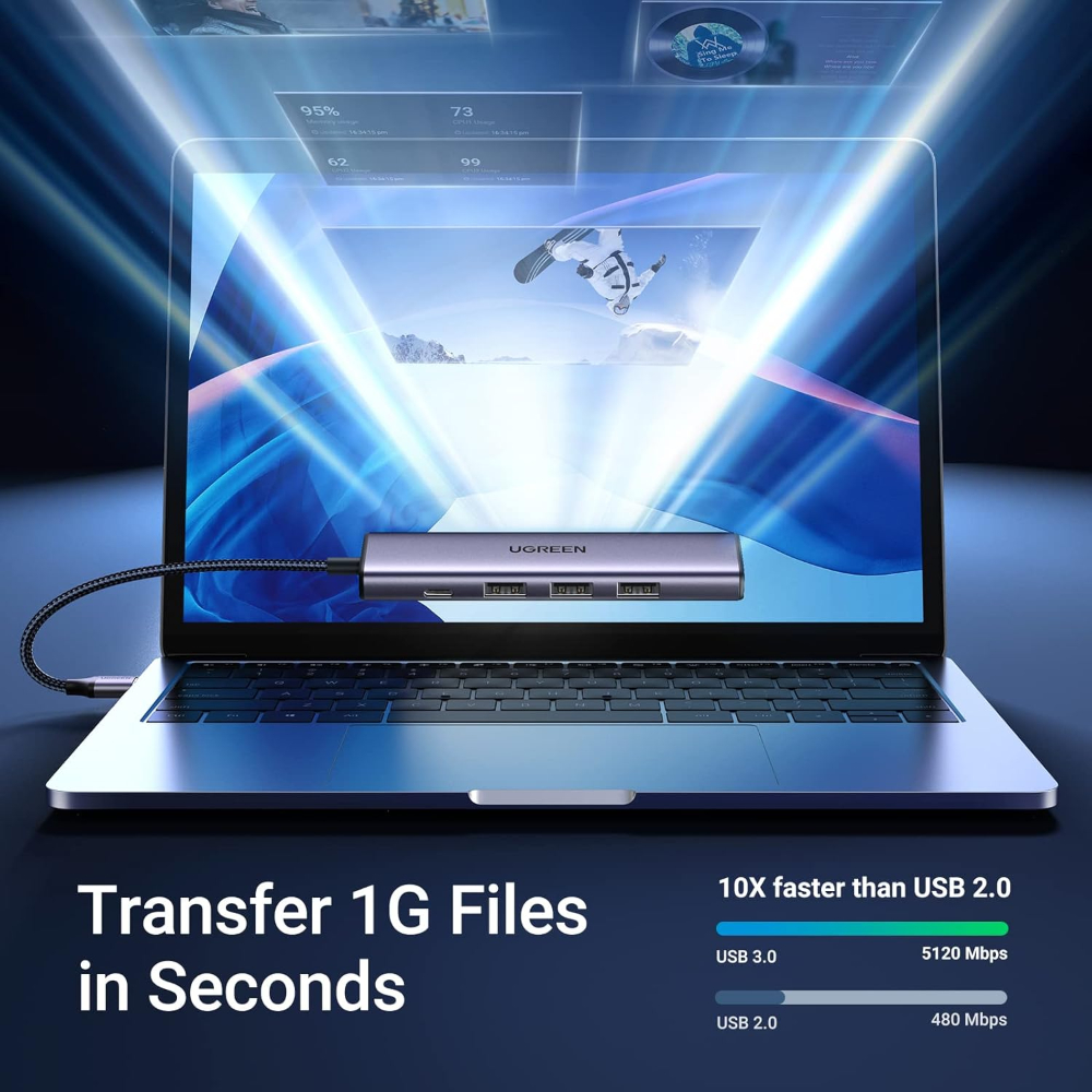 UGREEN-20805-USB-30-Hub-4-Ports-Aluminum-Ultra-Slim-Adapter-03 - One Chip Computers