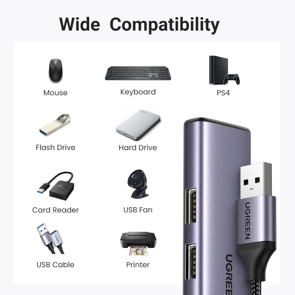 UGREEN-20805-USB-30-Hub-4-Ports-Aluminum-Ultra-Slim-Adapter-07 - One Chip Computers