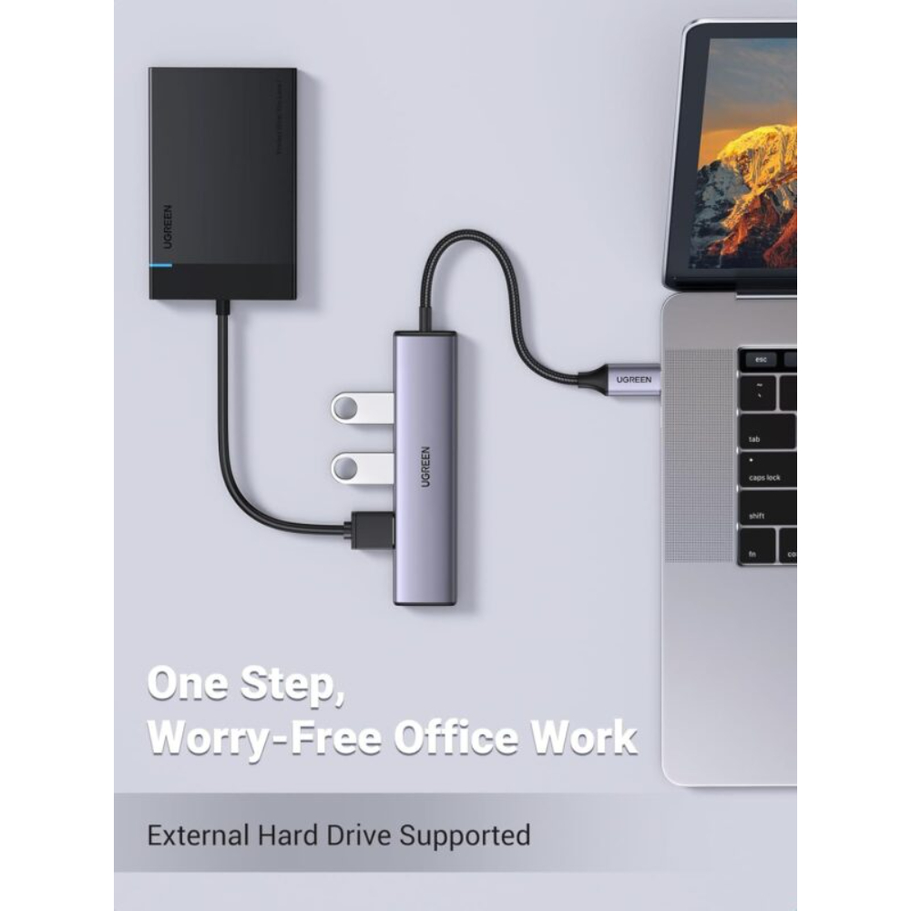 UGREEN-20841-Aluminum-4-in-1-USB-C-to-USB-30-Hub-05-600x800 - One Chip Computers