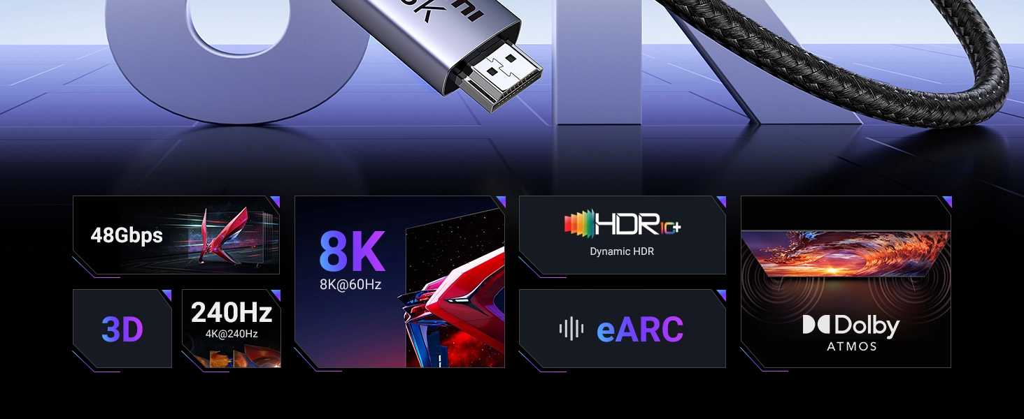 UGREEN 25914 HDMI to HDMI 8K Braided Cable 10M Black