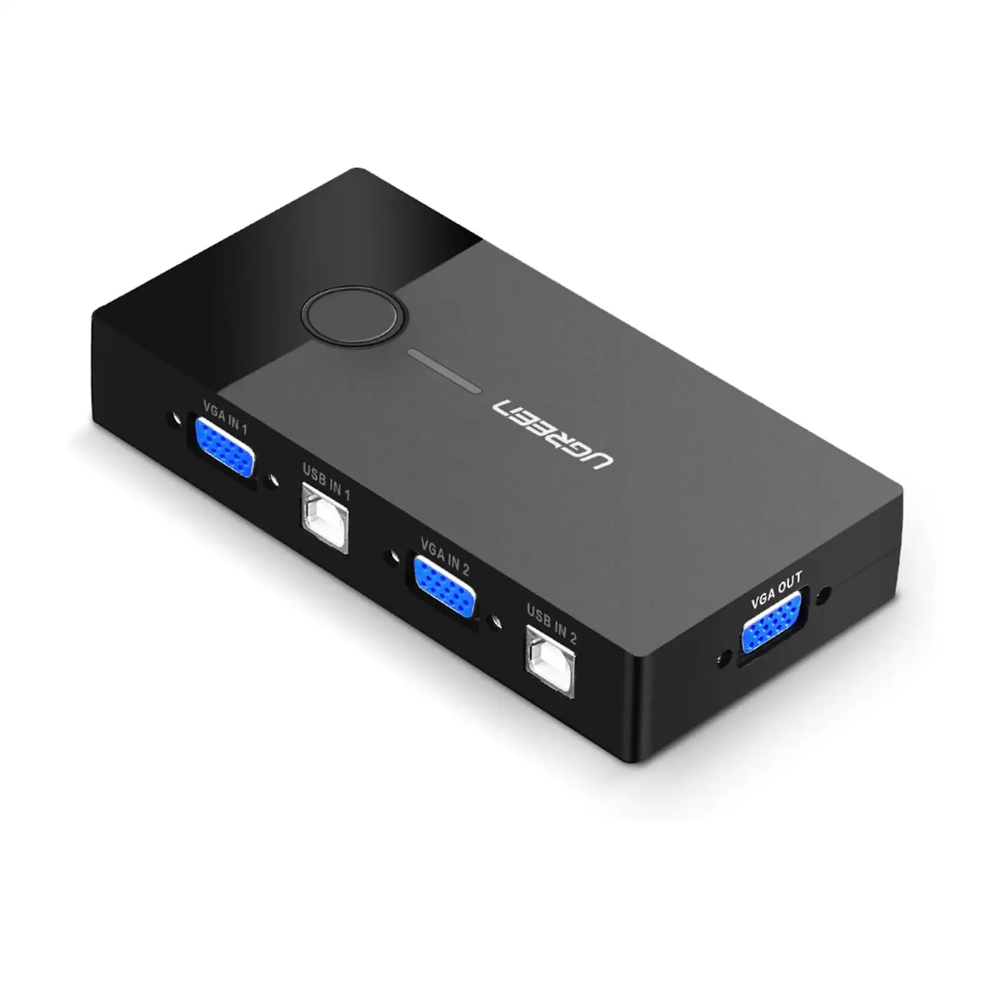 UGREEN-30357-USB-KVM-Switch-Box-2-Port-VGA-Video-Sharing-Adapter - One Chip Computers