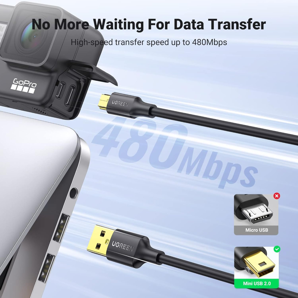 UGREEN-30472-USB-20-Male-to-Mini-5-Pin-Male-Cable-2-Meter-3 - One Chip Computers