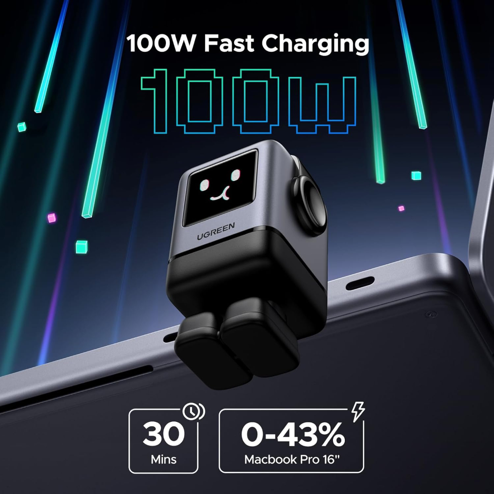 UGREEN-45514-Uno-100W-4-Port-Robot-GaN-Fast-Charger-02 - One Chip Computers
