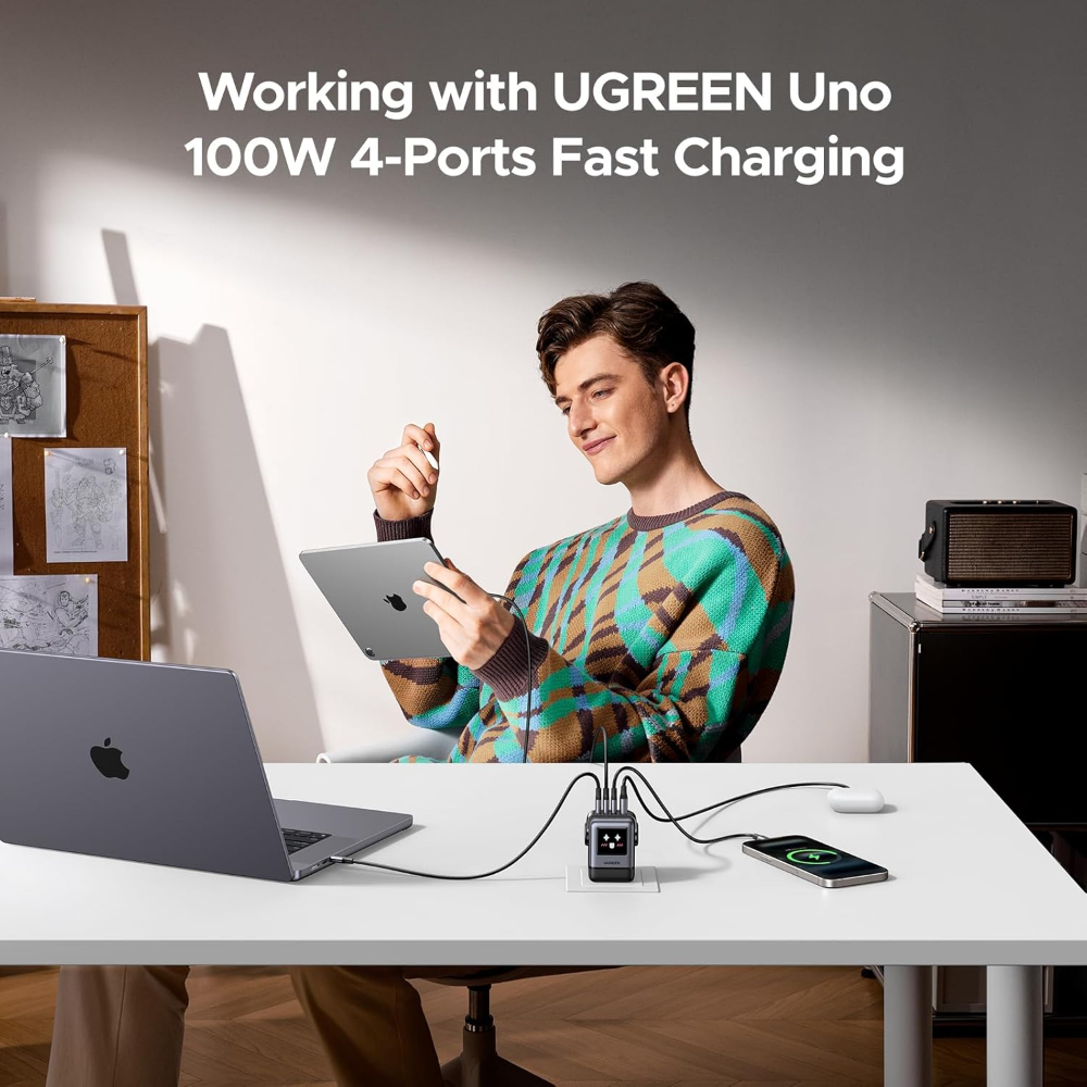 UGREEN-45514-Uno-100W-4-Port-Robot-GaN-Fast-Charger-05 - One Chip Computers