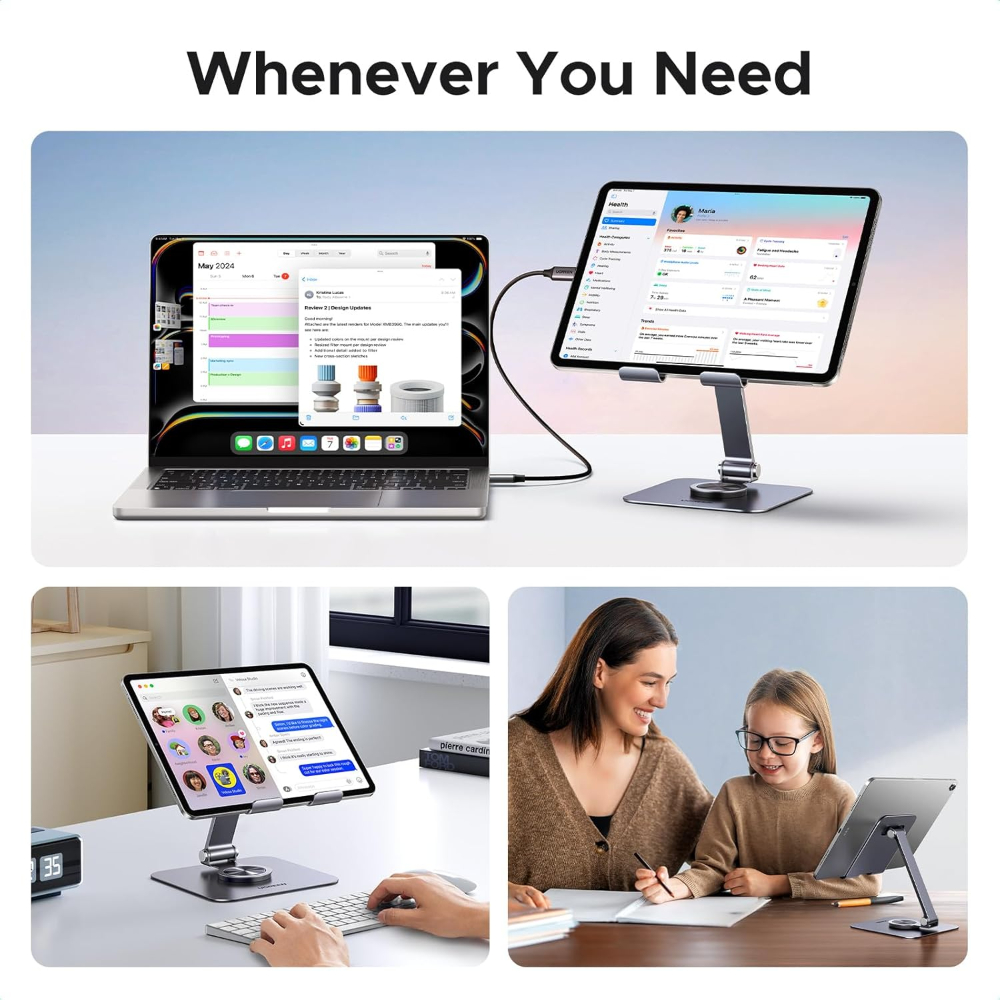 UGREEN-45860-Aluminum-360-Rotating-Tablet-Stand-Holder-04 - One Chip Computers