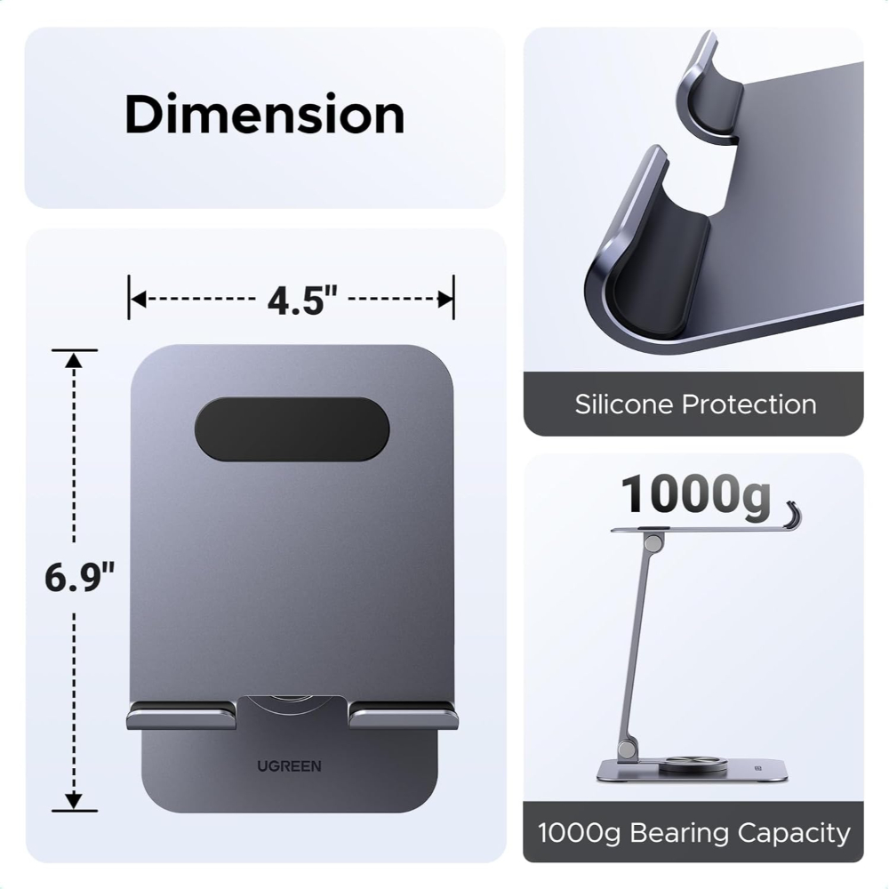 UGREEN-45860-Aluminum-360-Rotating-Tablet-Stand-Holder-05 - One Chip Computers