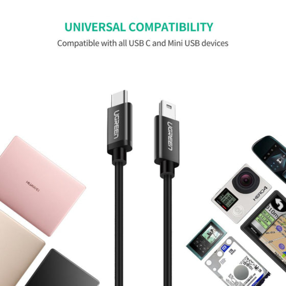 UGREEN-50445-USB-C-TO-MINI-USB-CABLE-1M3 - One Chip Computers