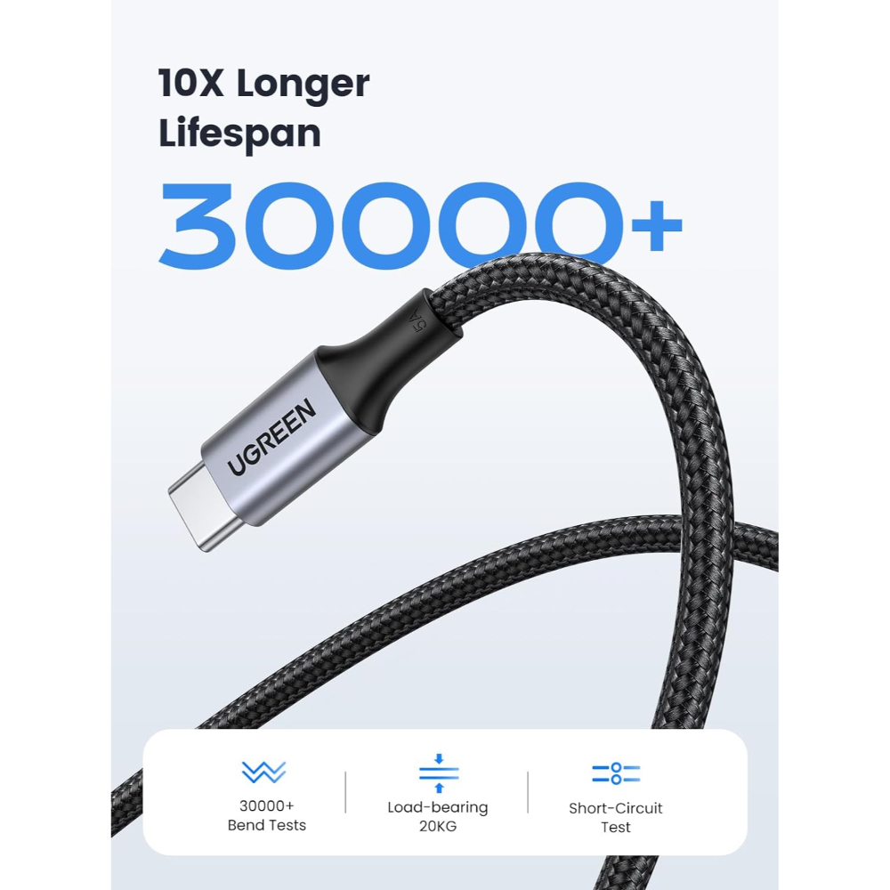 UGREEN-70429-Type-C-to-Type-C-Cable-Aluminum-Braided-100W-05 - One Chip Computers
