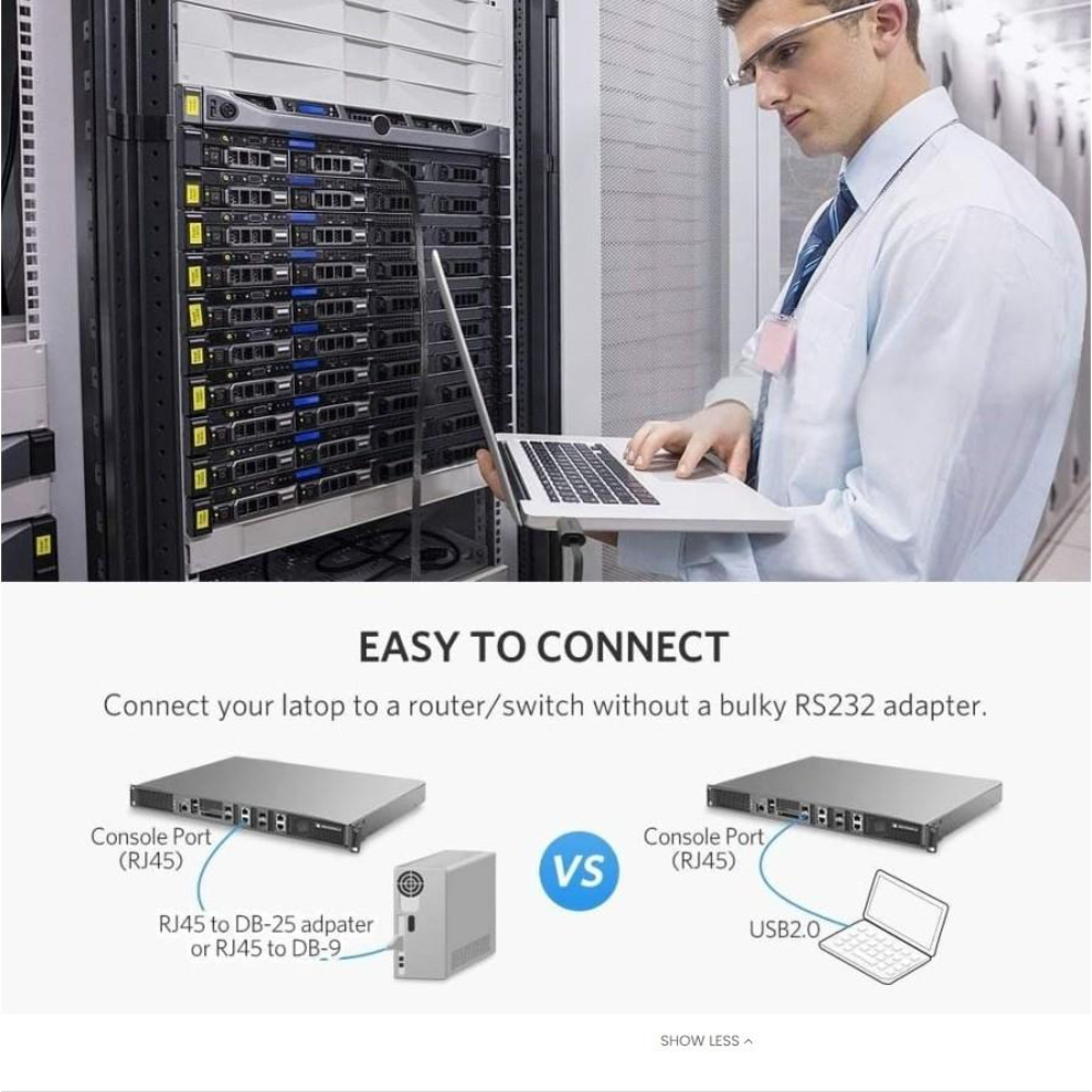 UGREEN-80186-USB-C-TO-RJ45-CONSOLE-FLAT-CABLE-15M6 - One Chip Computers