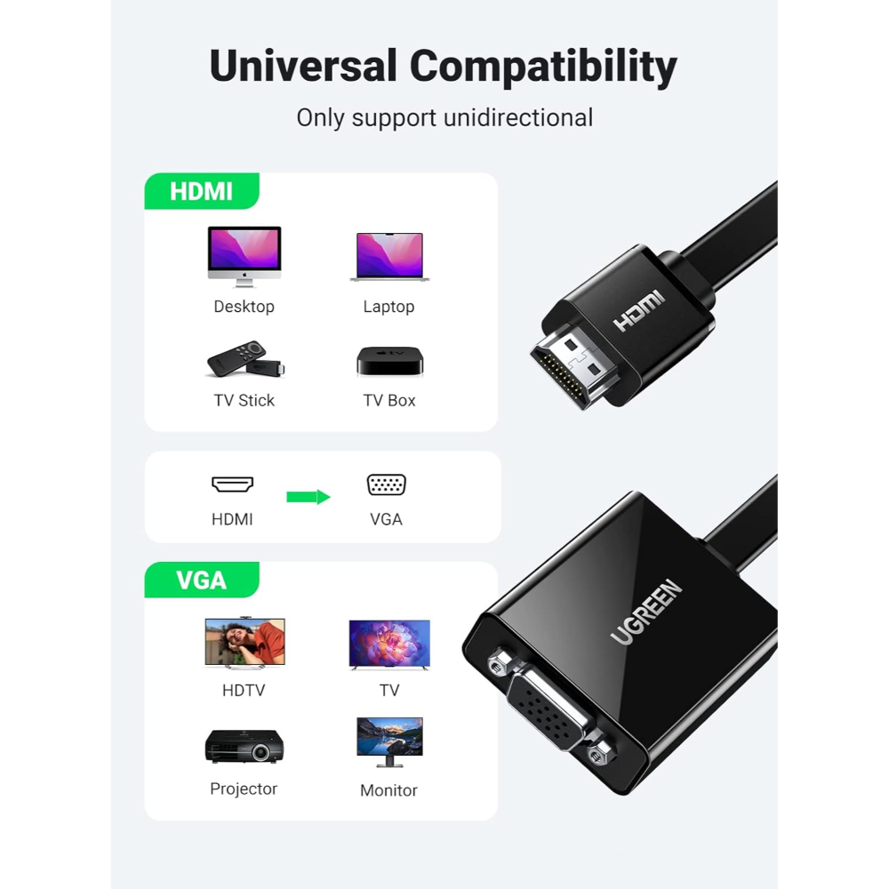 UGREEN-90813-HDMI-to-VGA-Adapter-Converter-02 - One Chip Computers