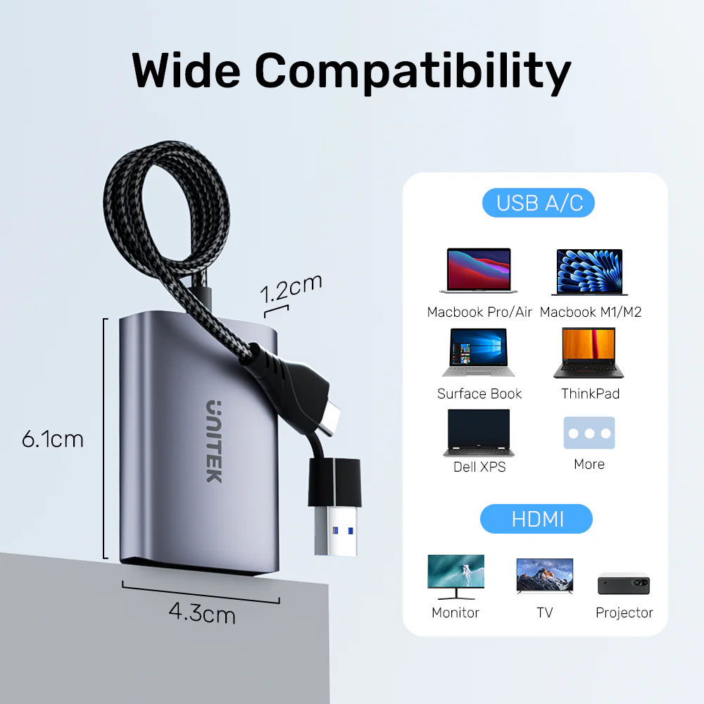 UNITEK-2-in-2-USB-C-and-USB-A-to-Dual-HDMI-Adapter-06 - One Chip Computers