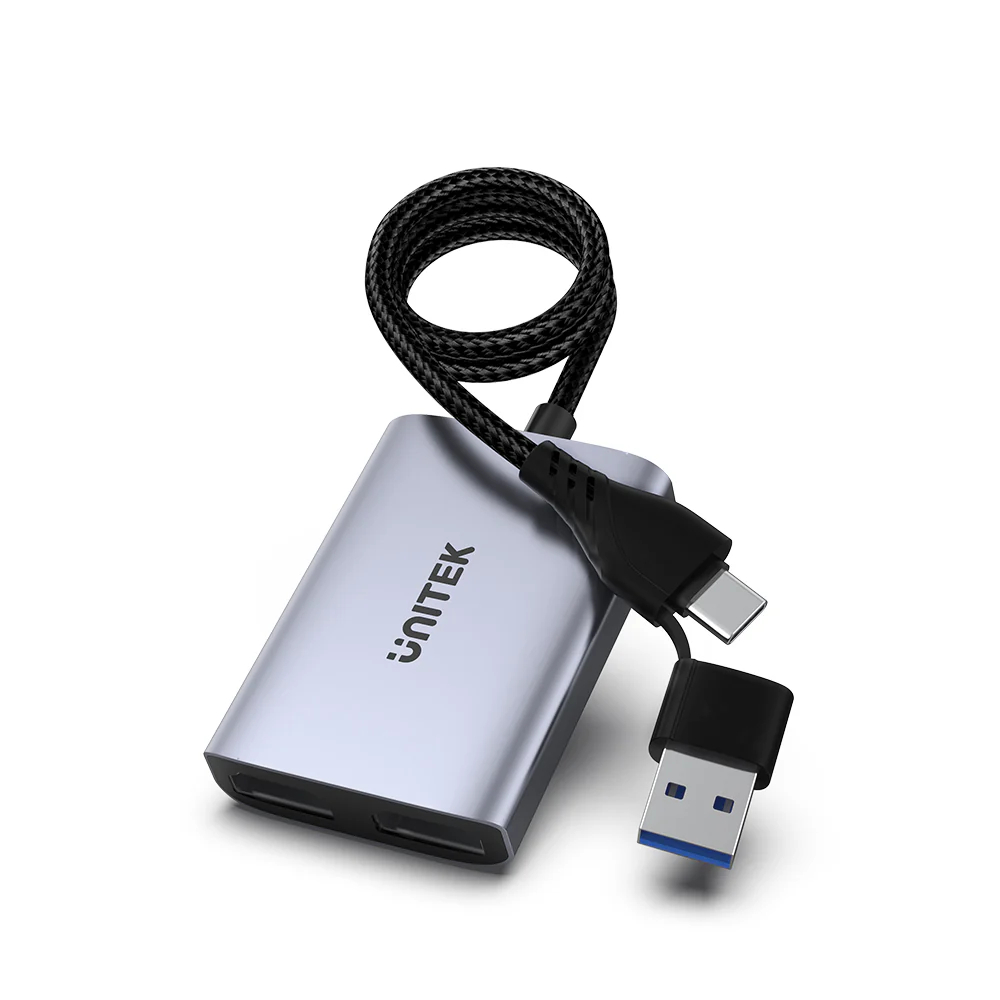 UNITEK-2-in-2-USB-C-and-USB-A-to-Dual-HDMI-Adapter - One Chip Computers