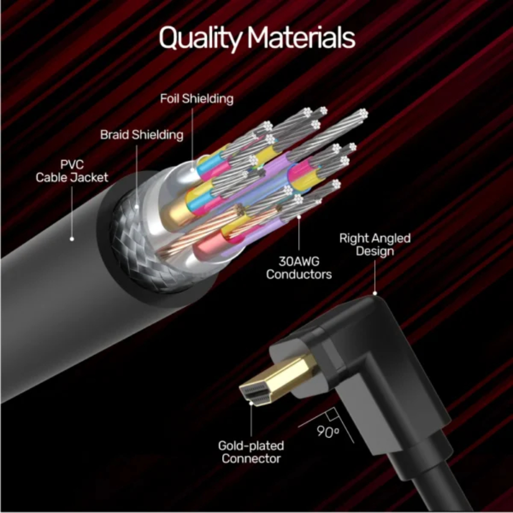UNITEK-4K-HDMI-Cable-4K60Hz-3-Meter-Right-Angle-90-07-600x600 - One Chip Computers