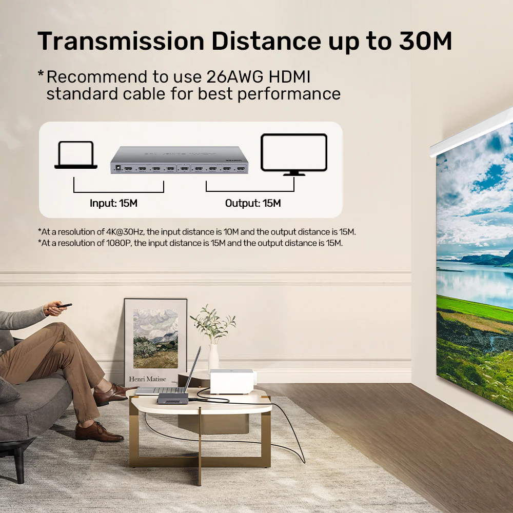 UNITEK-4K-HDMI-Splitter-1-in-8-Out-4K30Hz-Compatible-HDMI-14-05 - One Chip Computers