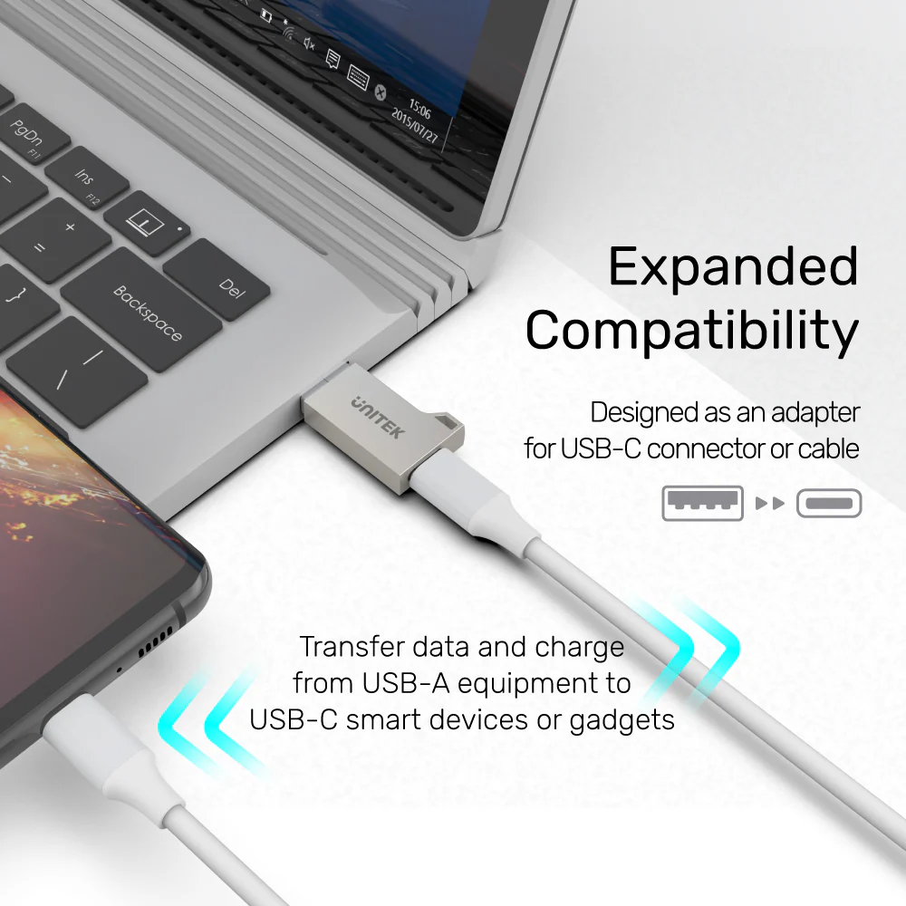 UNITEK-A1034NI-USB-A-to-USB-C-Adapter-02 - One Chip Computers