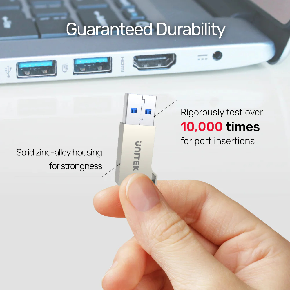 UNITEK-A1034NI-USB-A-to-USB-C-Adapter-04 - One Chip Computers