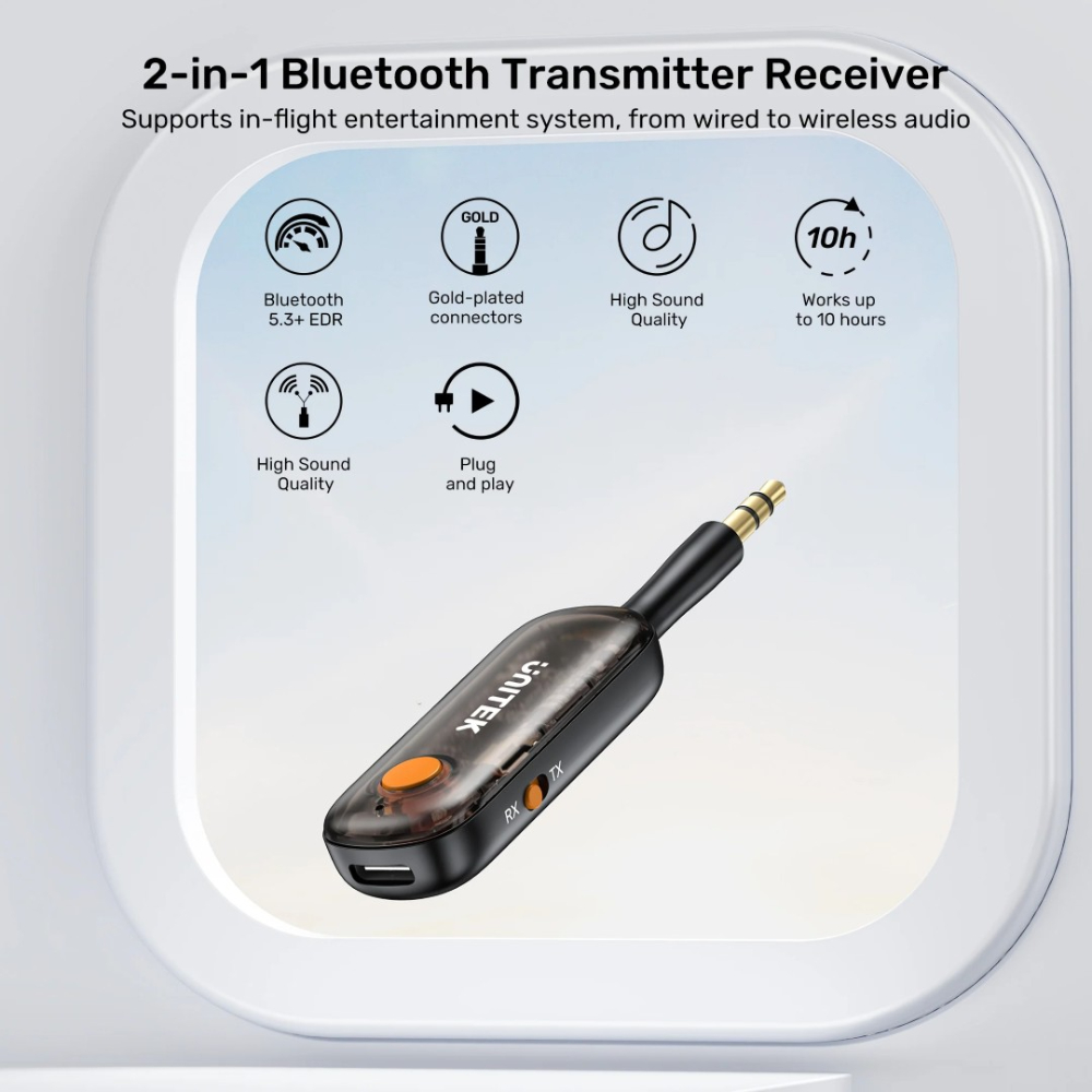 UNITEK-B1111A01-2-in-1-Bluetooth-Transmitter-Receiver-Bluetooth-53-02 - One Chip Computers