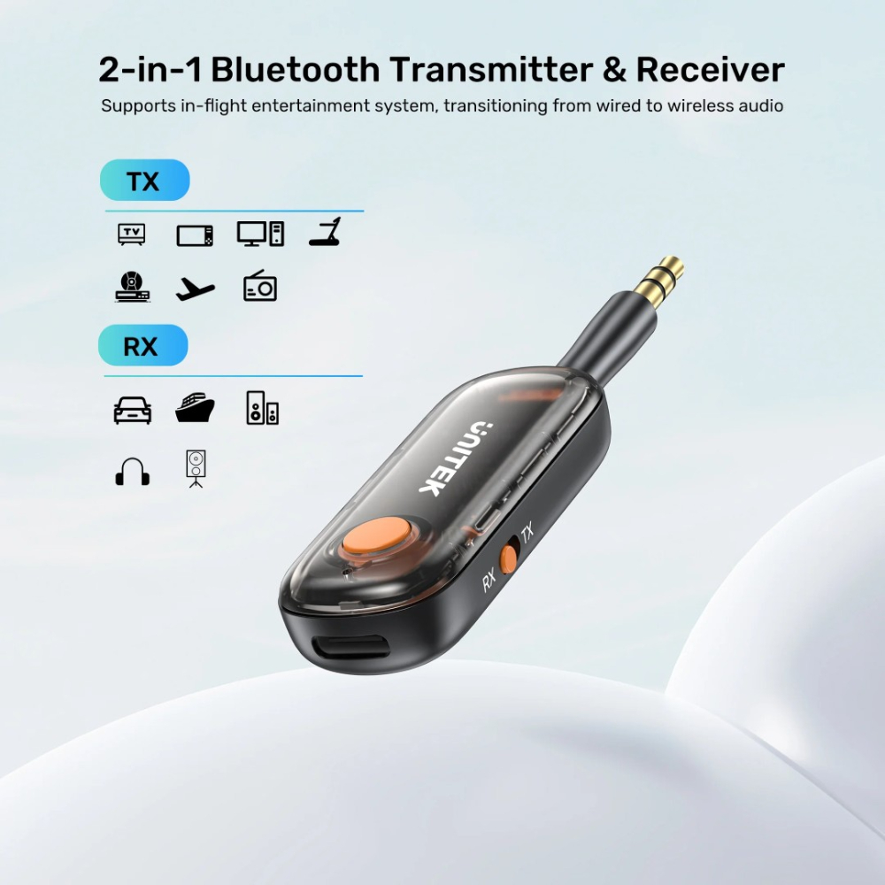 UNITEK-B1111A01-2-in-1-Bluetooth-Transmitter-Receiver-Bluetooth-53-11 - One Chip Computers