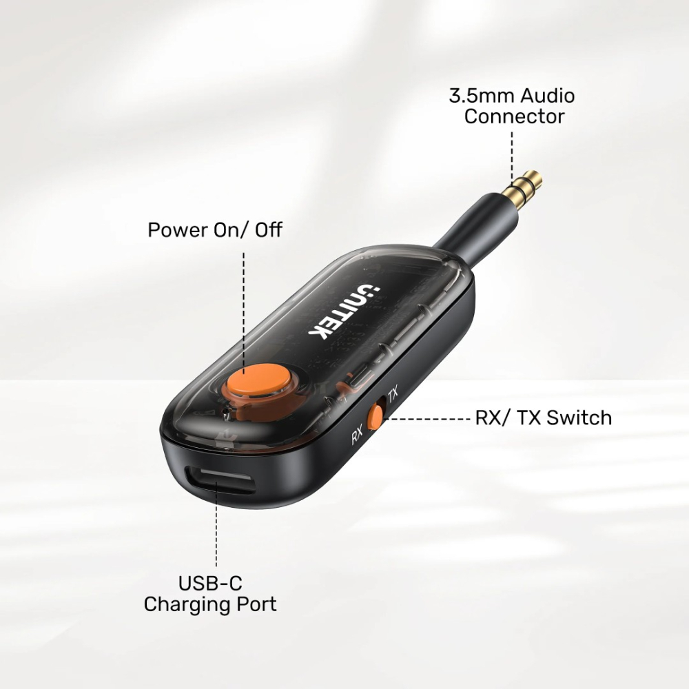 UNITEK-B1111A01-2-in-1-Bluetooth-Transmitter-Receiver-Bluetooth-53-12 - One Chip Computers
