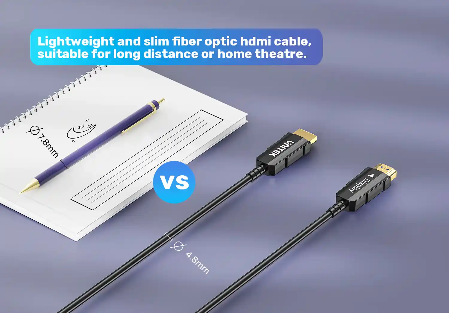 UNITEK C11072BK Fiber Optic HDMI Cable 4K@60Hz