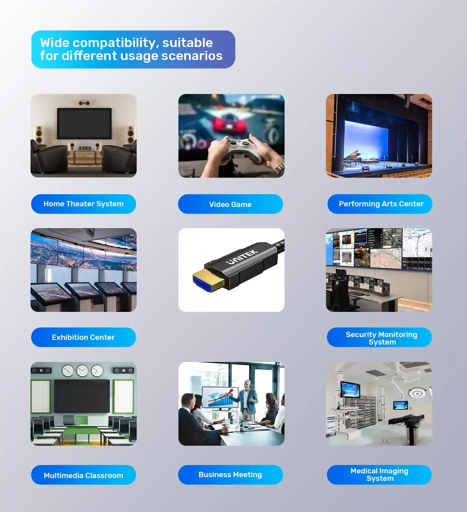 UNITEK C11072BK Fiber Optic HDMI Cable 4K@60Hz - One Chip Computers UNITEK C11072BK Fiber Optic HDMI Cable 4K@60Hz
