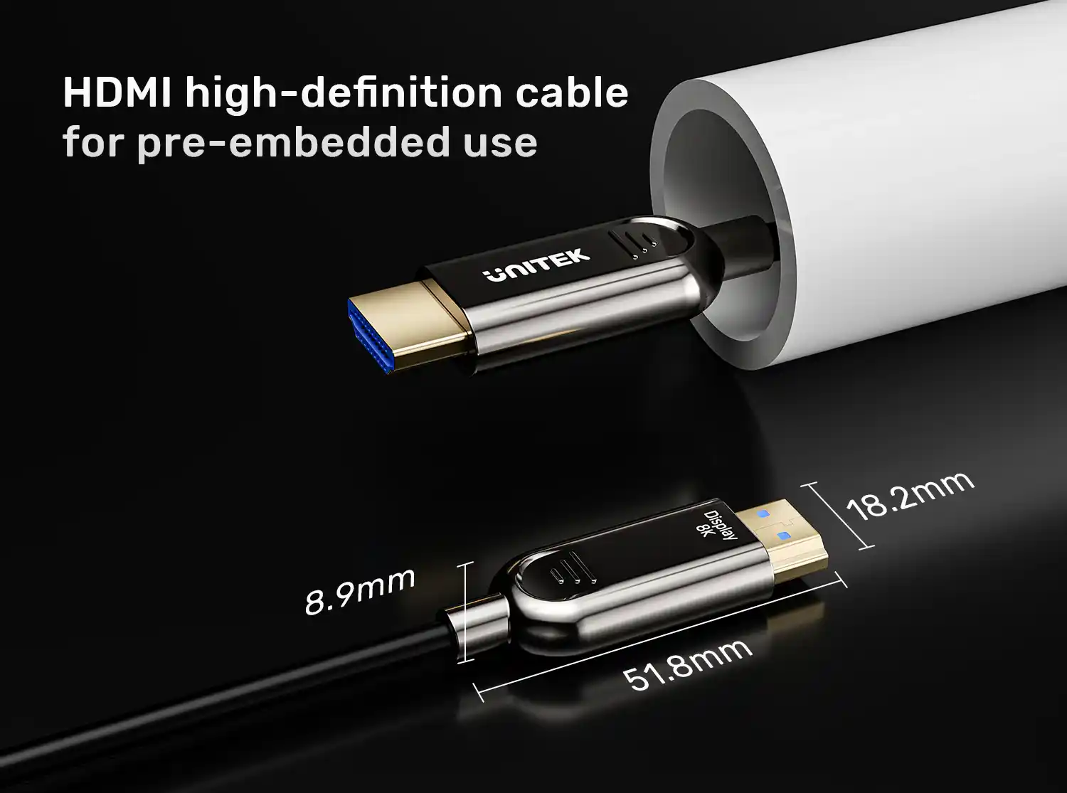 UNITEK C11085GY01 10M Fiber Optic HDMI Cable supports 8K@60Hz