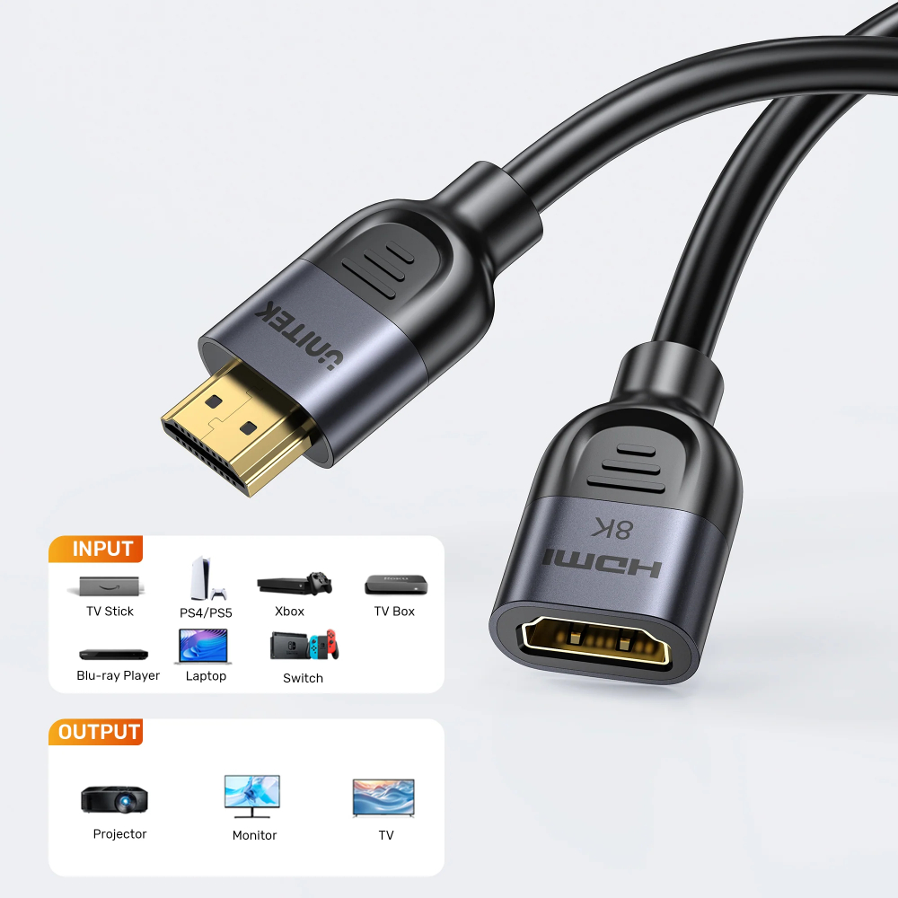 UNITEK-C11091AGY01-1M-Ultra-Stream-8K60Hz-HDMI-Extension-Cable-09 - One Chip Computers