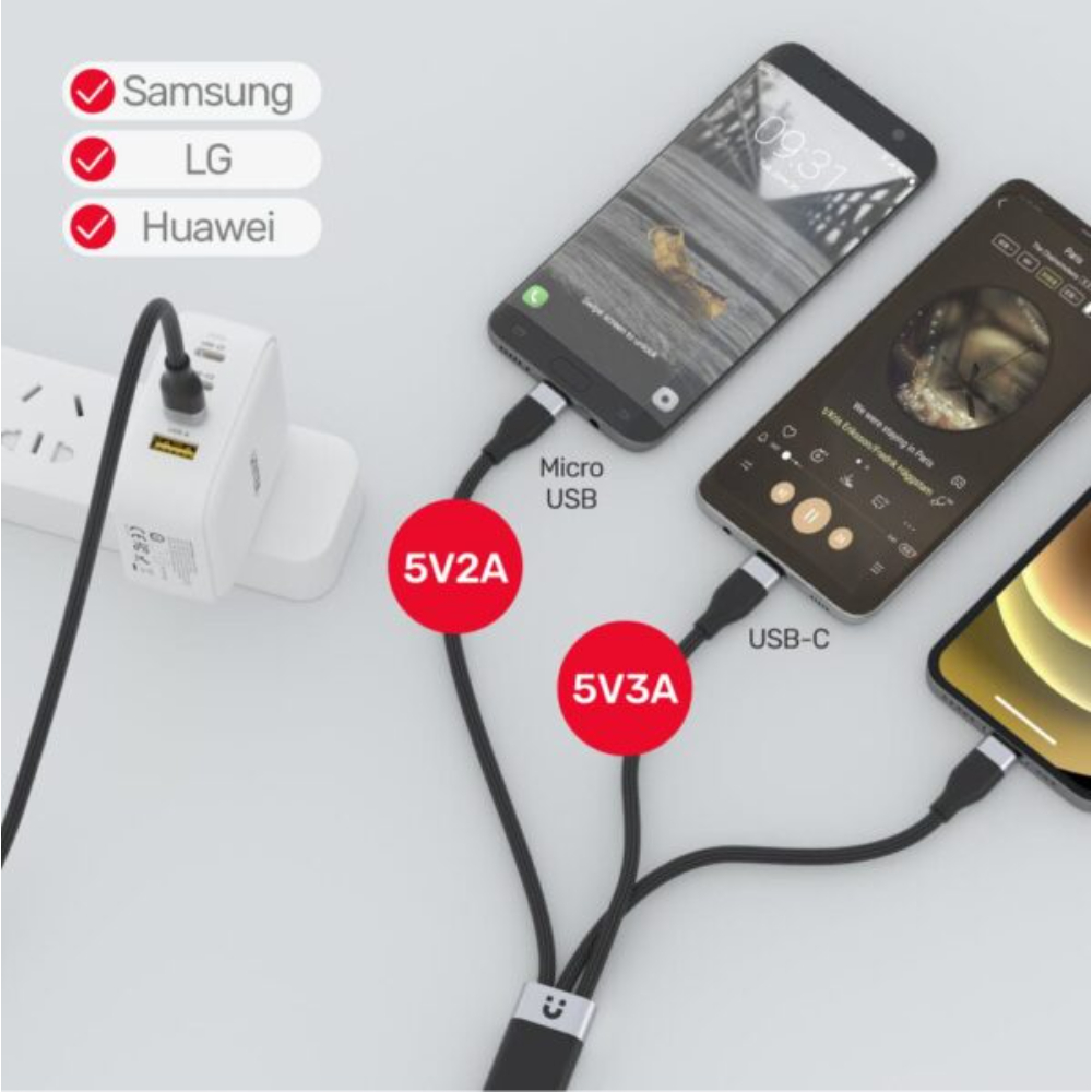 UNITEK-C14101BK-3-in-1-USB-C-to-Lightning-6-1-600x601 - One Chip Computers