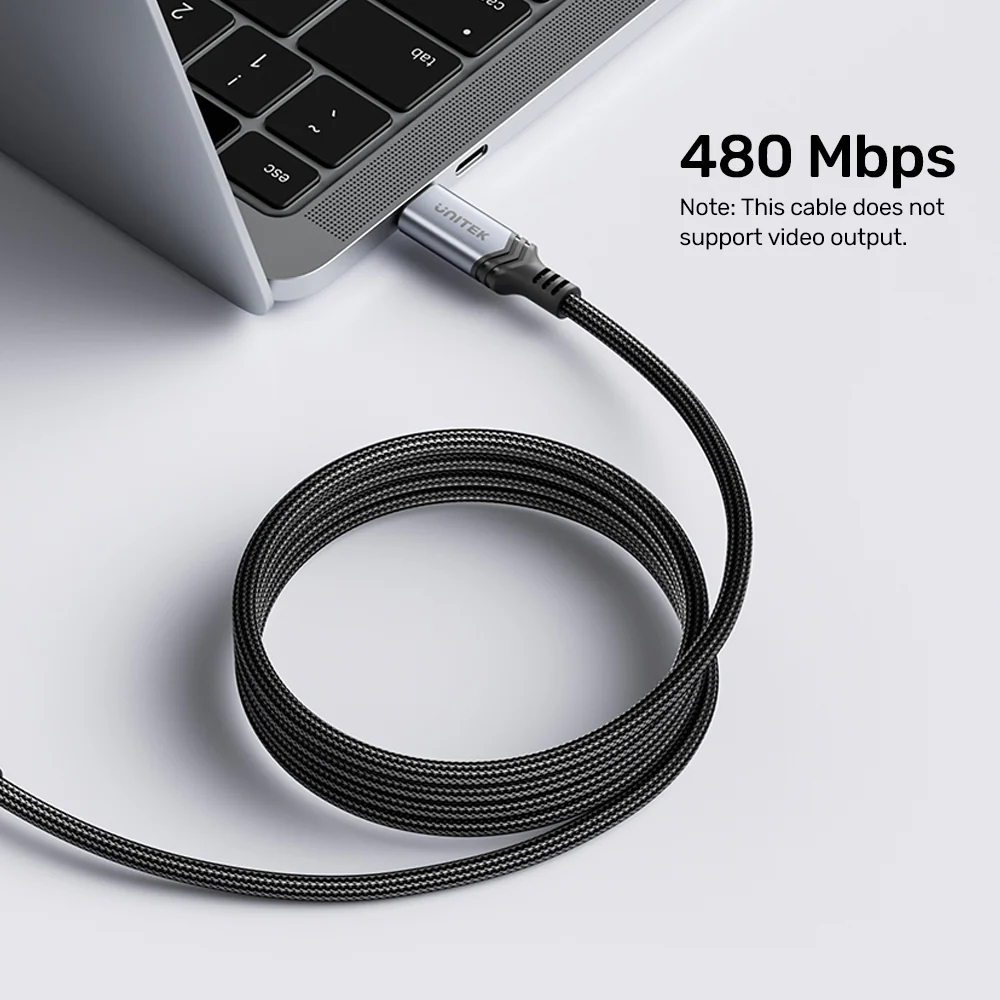 UNITEK-C14110GY-2M-240W-USB-C-to-USB-C-PD-31-Fast-Charging-Cable-04 - One Chip Computers