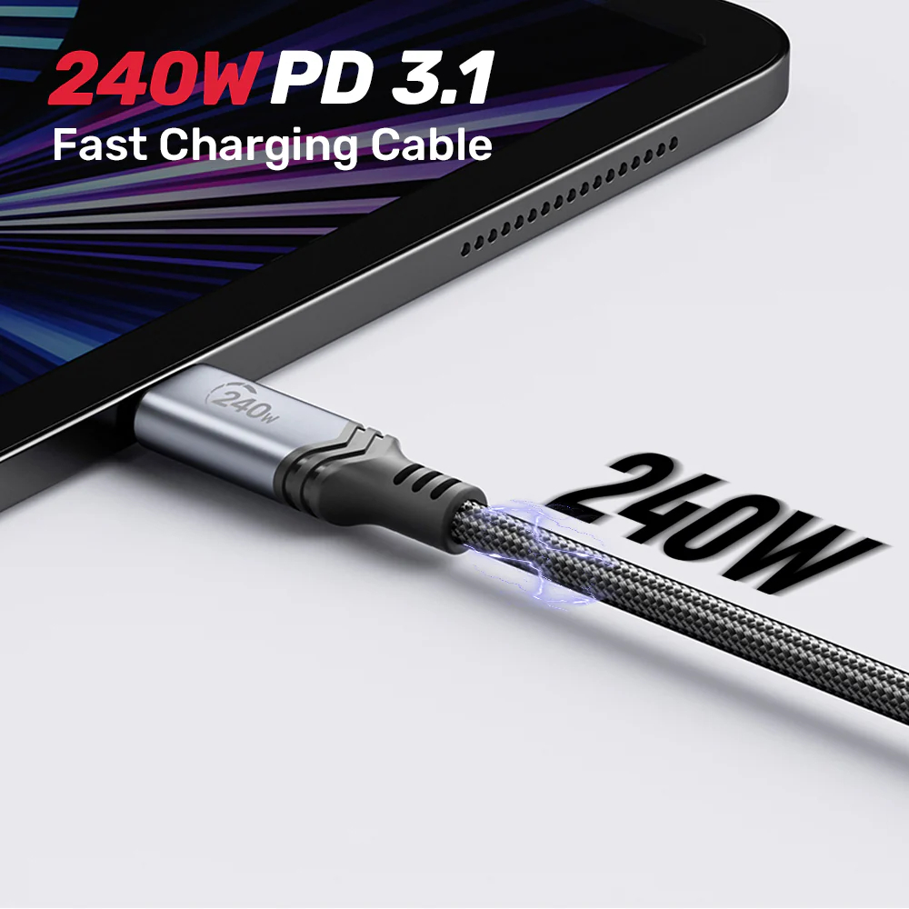UNITEK-C14110GY-2M-240W-USB-C-to-USB-C-PD-31-Fast-Charging-Cable-05 - One Chip Computers