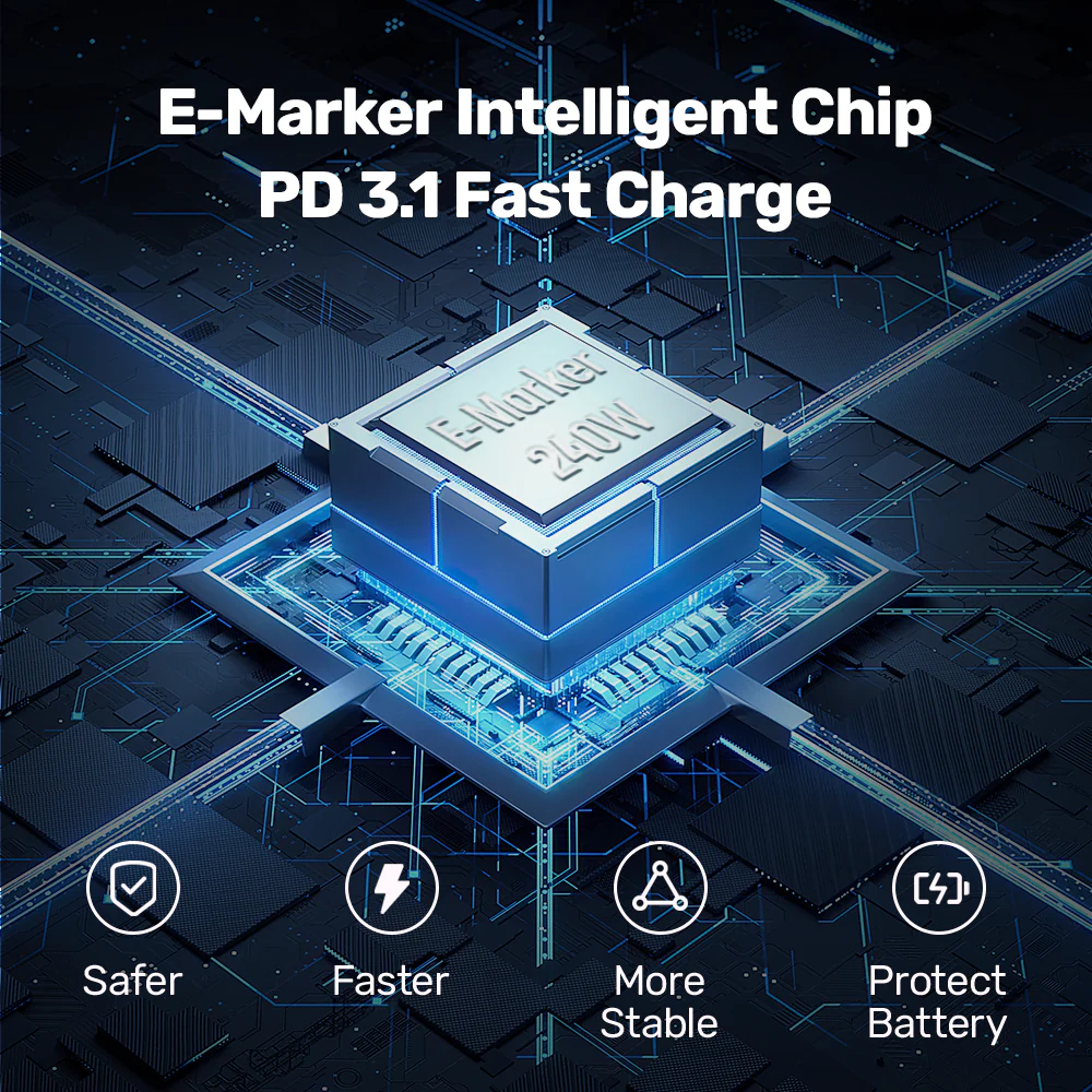UNITEK-C14110GY-2M-240W-USB-C-to-USB-C-PD-31-Fast-Charging-Cable-08 - One Chip Computers