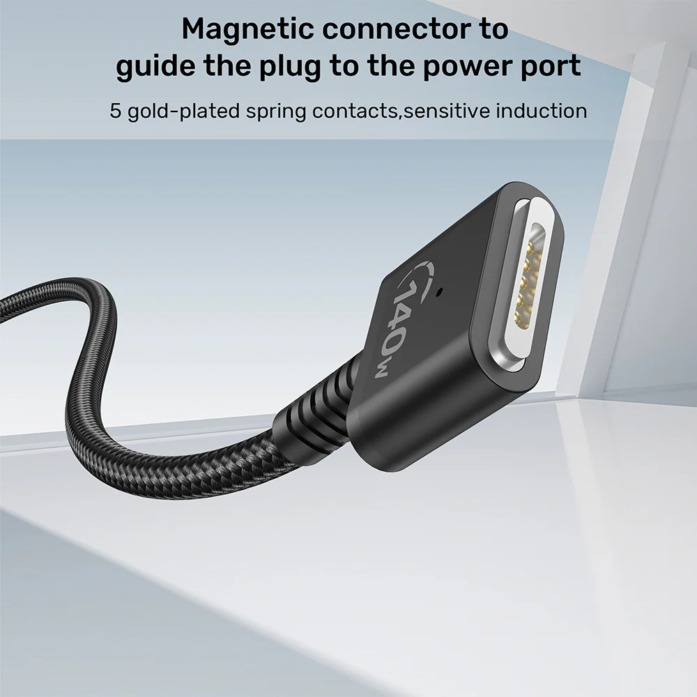 UNITEK-C14121BK-2M-USB-C-to-Magnetic-3-Charging-Cable-2-Meter-140W-06 - One Chip Computers