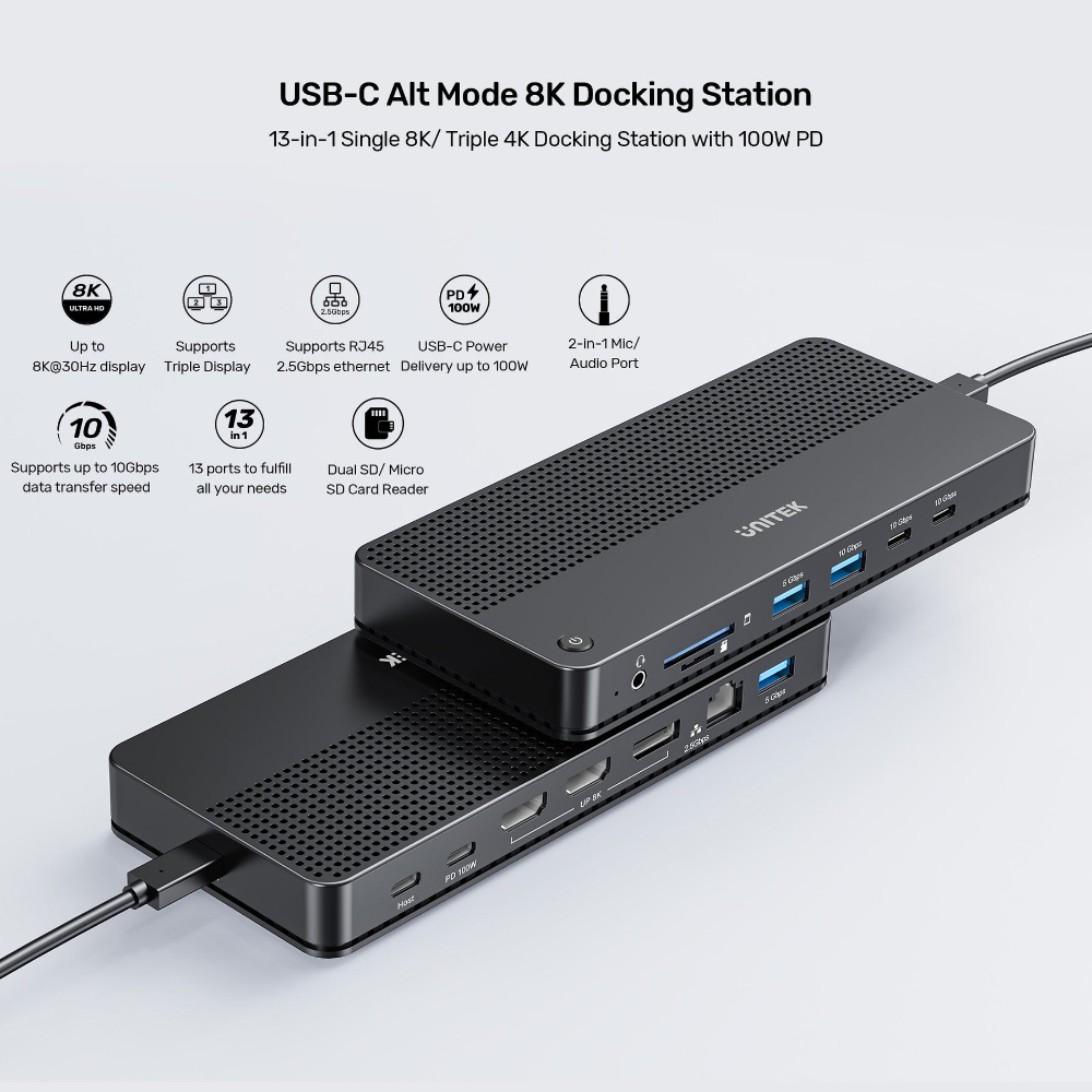 UNITEK-D1104A01-USB-C-13-in-1-Docking-Station-04 - One Chip Computers