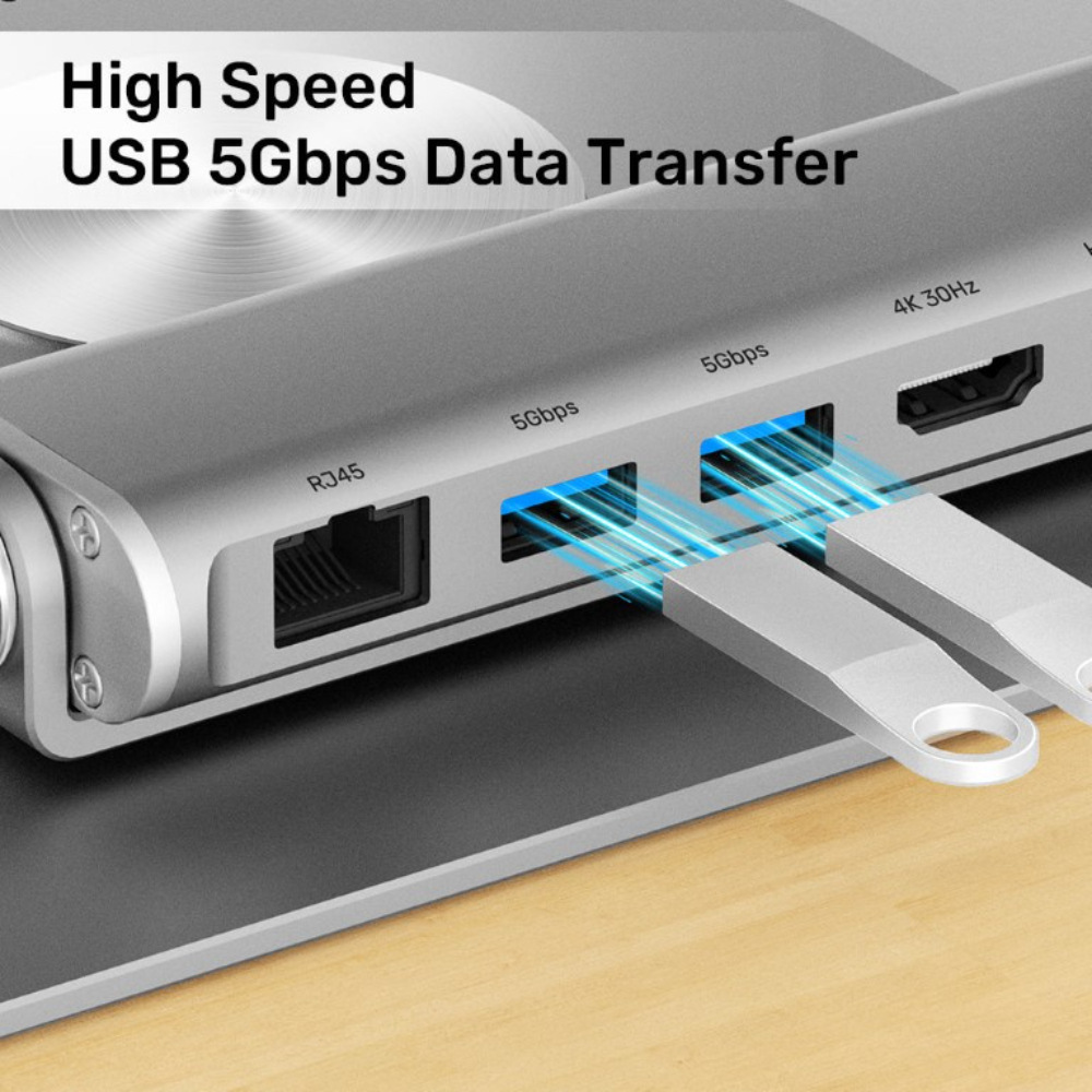 UNITEK-D1109B01-Laptop-Stand-with-Detachable-USB-C-Hub-05 - One Chip Computers