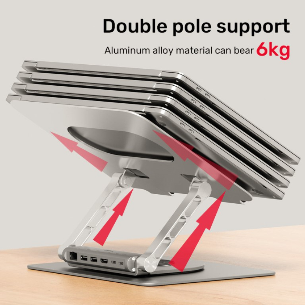 UNITEK-D1109B01-Laptop-Stand-with-Detachable-USB-C-Hub-08 - One Chip Computers