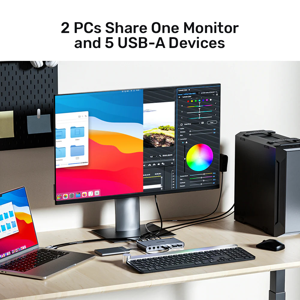 UNITEK-D1118AGY01-EU-USB-C-10Gbps-HDMI-KVM-Switch-03 - One Chip Computers