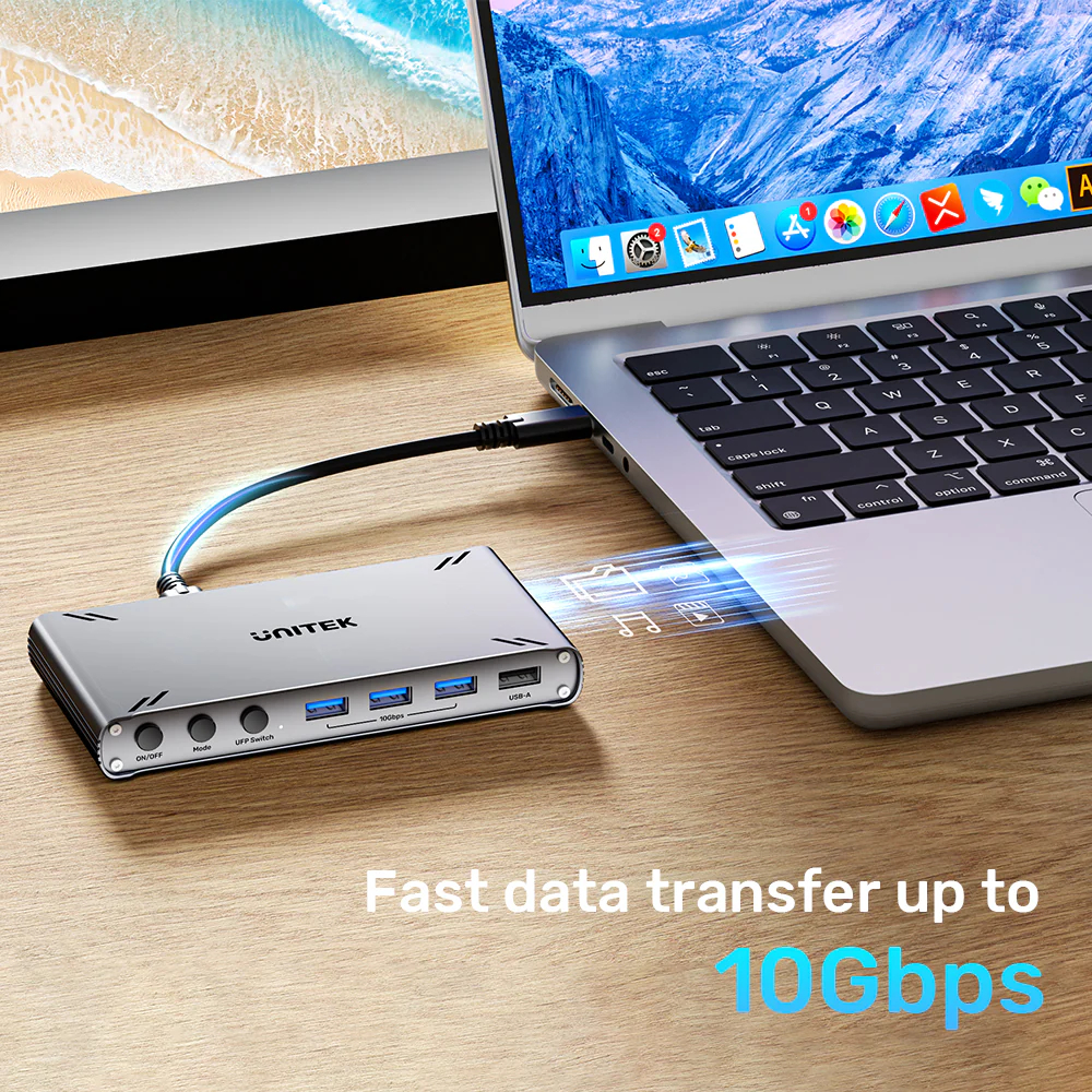 UNITEK-D1118AGY01-EU-USB-C-10Gbps-HDMI-KVM-Switch-07 - One Chip Computers