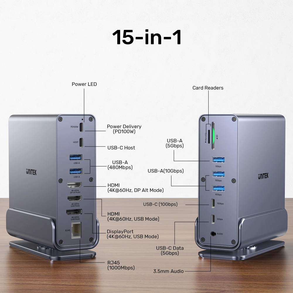 UNITEK-D1135AGY01-Universal-DisplayLink-Triple-Docking-Station-04 - One Chip Computers