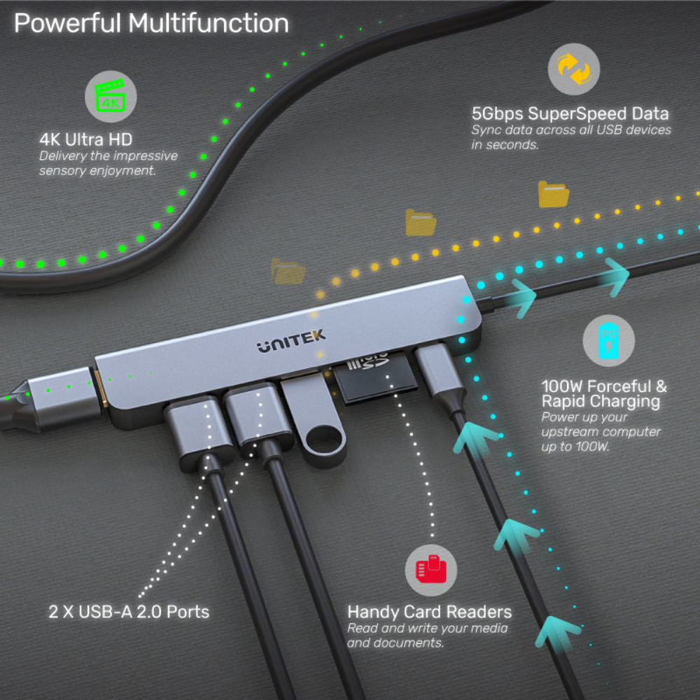UNITEK-H1118A-uHUB-S7-7-in-1-USB-C-Hub-7 - One Chip Computers
