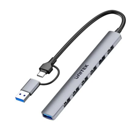 UNITEK H1209AGY01 uHUB S7 USB-C + USB-A TO 7-PORT USB HUB 5GBPS ALUMINIUM